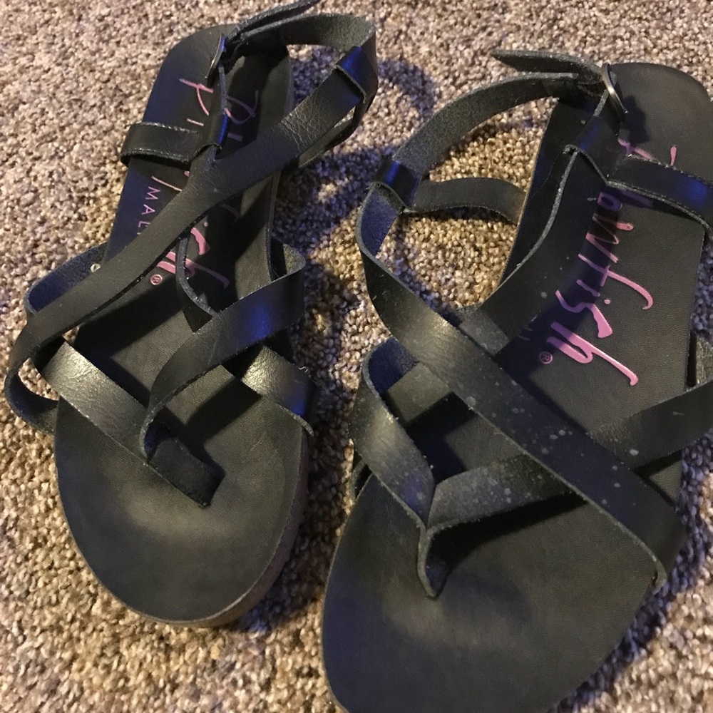 Black blowfish strappy sandals